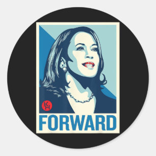 Pegatina Redonda Kamala Harris Forward