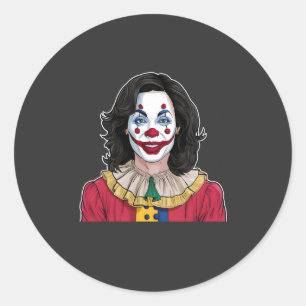 Pegatina Redonda Kamala Harris habló sobre las elecciones de payaso