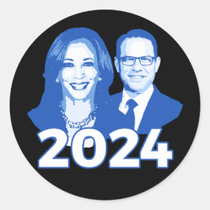 Pegatina Redonda Kamala Harris Josh Shapiro 2024