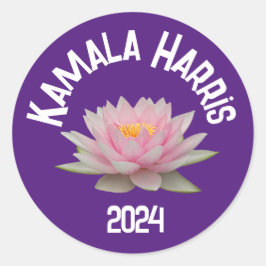 Pegatina Redonda Kamala Harris Lotus 2024