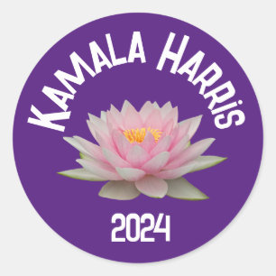 Pegatina Redonda Kamala Harris Lotus 2024