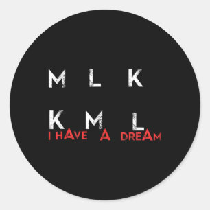 Pegatina Redonda Kamala Harris Mlk Kml Yo Tengo Un Papel De Sueño E