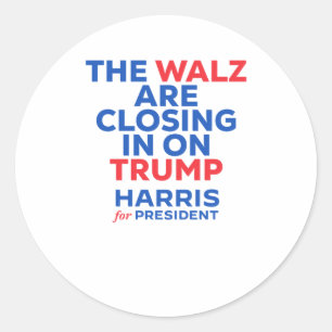 Pegatina Redonda Kamala Harris Para El Presidente 2025 El W Está Ce