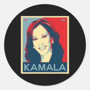 Pegatina Redonda Kamala Harris Para El Vicepresidente 2020