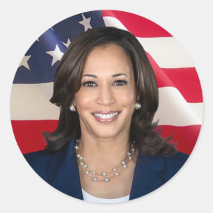 Pegatina Redonda Kamala Harris por América