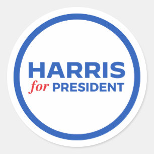 Pegatina Redonda Kamala Harris por el presidente