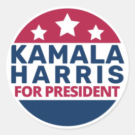 Pegatina Redonda Kamala Harris por el Presidente 2024