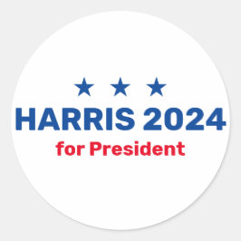 Pegatina Redonda Kamala Harris Por El Presidente 2024