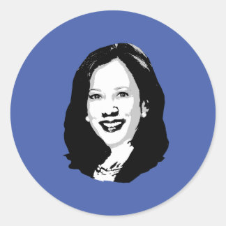 Pegatina Redonda Kamala Harris por el retrato del presidente -