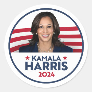 Pegatina Redonda Kamala Harris por la presidencia en 2024