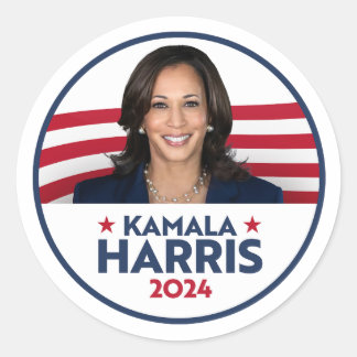 Pegatina Redonda Kamala Harris por la presidencia en 2024