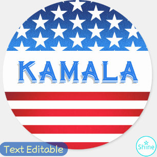 Pegatina Redonda Kamala Harris Simpatizantes Voluntarios Elecciones
