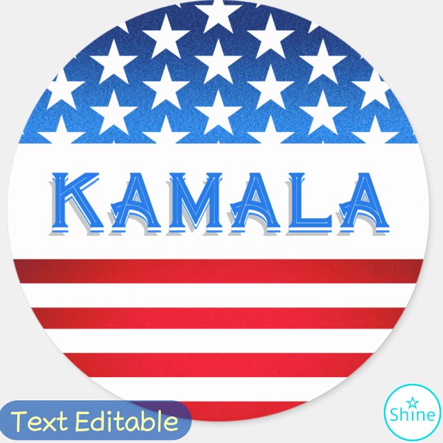 Pegatina Redonda Kamala Harris Simpatizantes Voluntarios Elecciones (Subido por el creador)