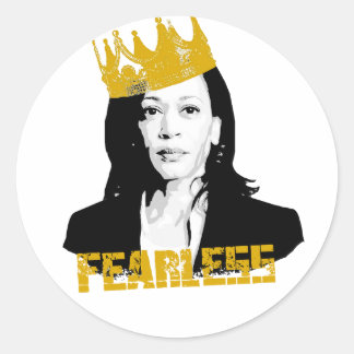 Pegatina Redonda Kamala Harris sin miedo