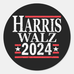 Pegatina Redonda Kamala Harris Tim Walz 2024