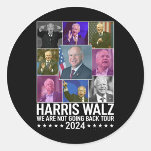 Pegatina Redonda Kamala Harris Tim Wheimer No Regresaremos