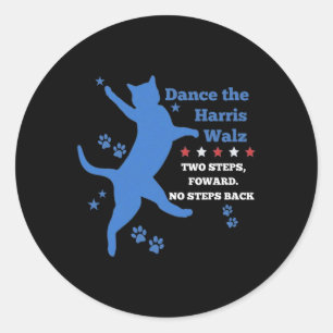 Pegatina Redonda Kamala Harris Wheimer 2024 Waltz Dance 2 Pasos Par