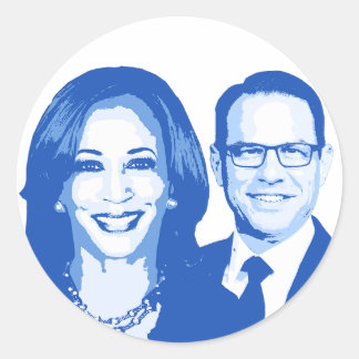 Pegatina Redonda Kamala Harris y Josh Shapiro