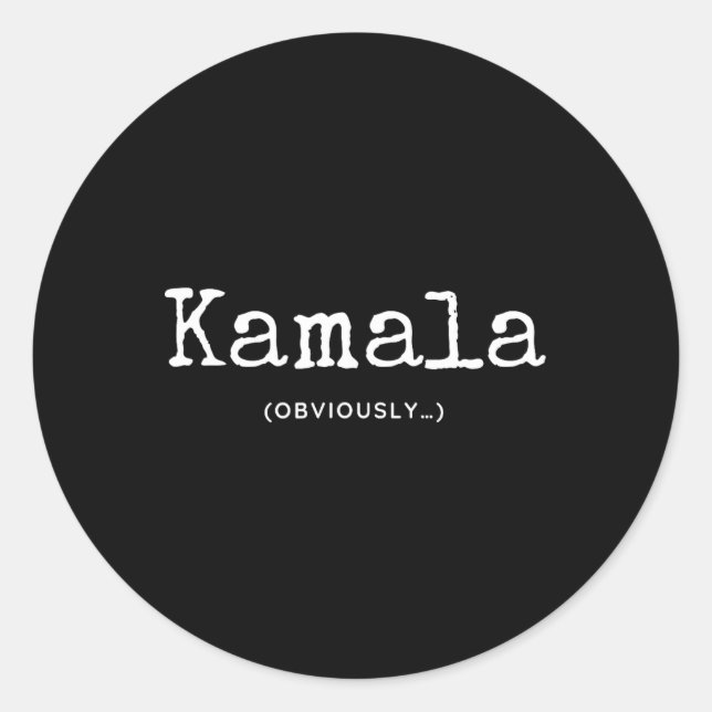 Pegatina Redonda Kamala (obviamente) (Anverso)