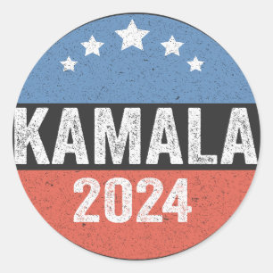 Pegatina Redonda Kamala Por La Elección Del Presidente Kamala 2024