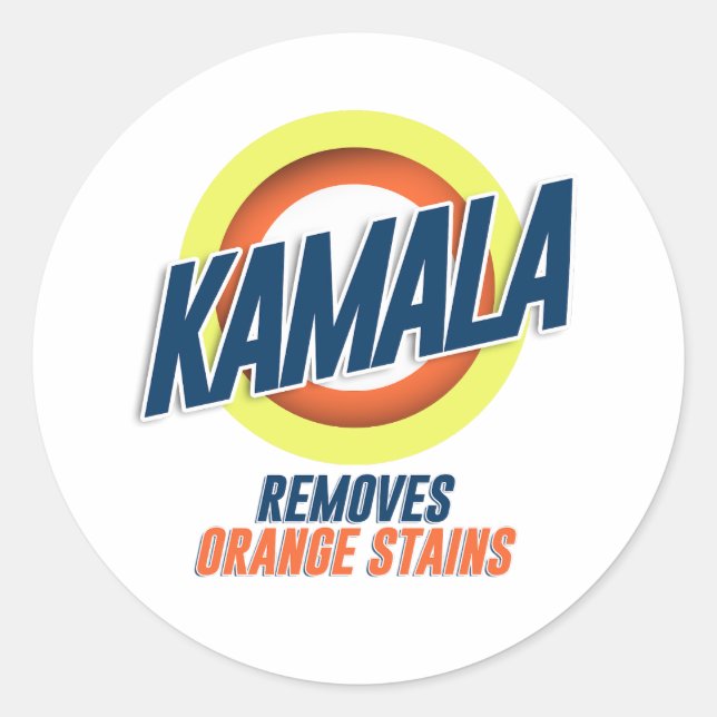 Pegatina Redonda Kamala retira Naranja Stains (Anverso)