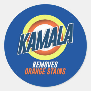 Pegatina Redonda Kamala retira Naranja Stains