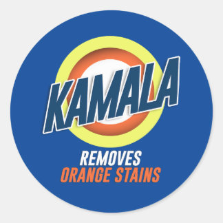 Pegatina Redonda Kamala retira Naranja Stains