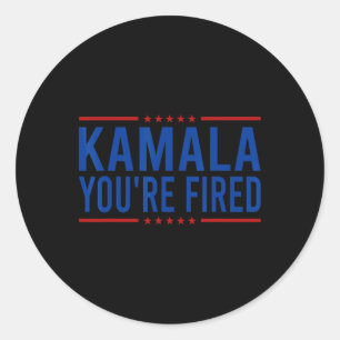 Pegatina Redonda Kamala te despiden en 2024. Divertido Donald Trump