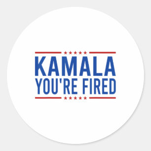 Pegatina Redonda Kamala te despiden en 2024. Divertido Donald Trump