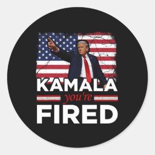 Pegatina Redonda Kamala te despiden gracioso 1
