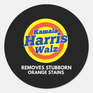 Pegatina Redonda Kamala Walz 2024 Presidente Kamala-harris