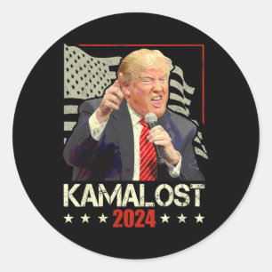 Pegatina Redonda Kamalost Kamala perdió la victoria de Trump en 202