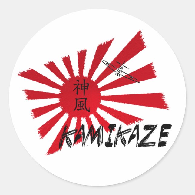 Pegatina Redonda Kamikaze (Anverso)