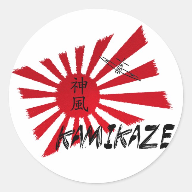 Pegatina Redonda Kamikaze (Anverso)