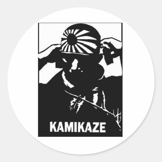 Pegatina Redonda Kamikaze (Anverso)