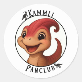 Pegatina Redonda Kammli Fanclub – Niedlicher Dino‑Sticker