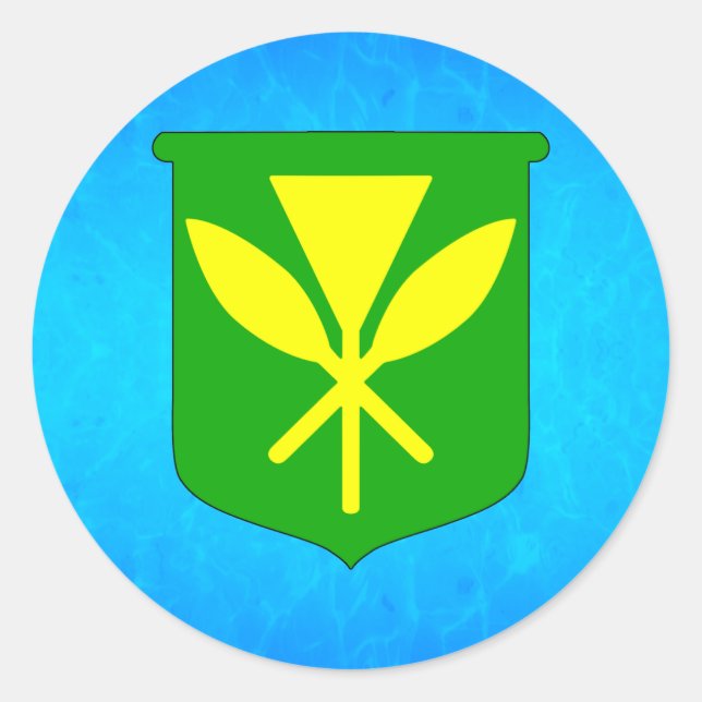 Pegatina Redonda Kanaka Maoli (Anverso)