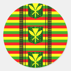 Pegatina Redonda Kanakan tribal Maoli