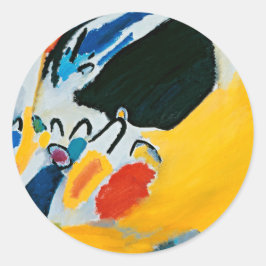 Pegatina Redonda Kandinski Impresión III Concierto Pintura Abstract