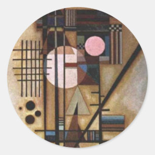 Pegatina Redonda Kandinsky Construcción Suavizada