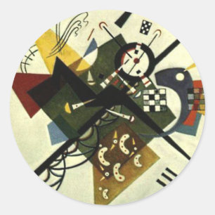 Pegatina Redonda Kandinsky En White II
