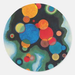 Pegatina Redonda Kandinsky Impulso Profundo Aceite abstracto en lie