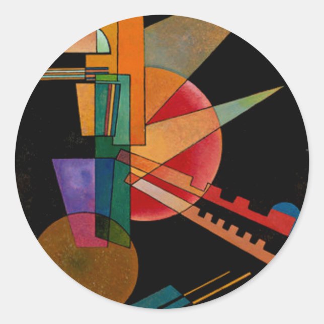 Pegatina Redonda Kandinsky - Interpretación abstracta (Anverso)