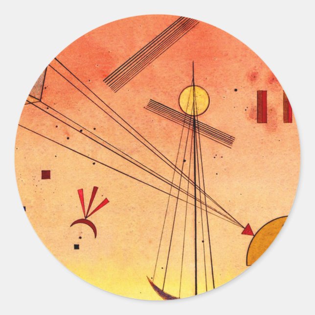 Pegatina Redonda Kandinsky - Ligero adjunto (Anverso)
