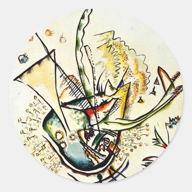 Pegatina Redonda Kandinsky - Sin título, 1918 (Anverso)