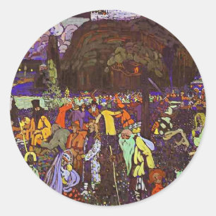 Pegatina Redonda Kandinsky - Vida Colorida,