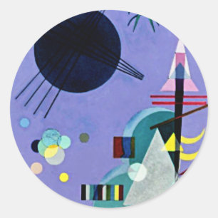 Pegatina Redonda Kandinsky - Violeta-Verde,