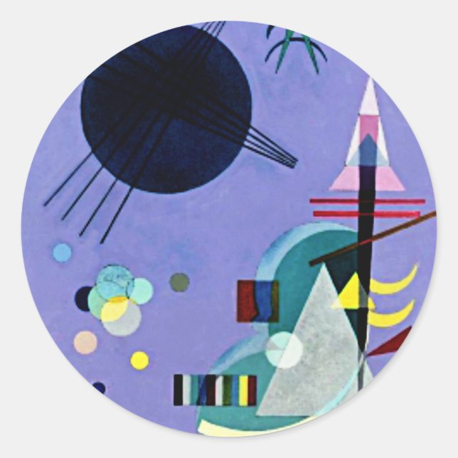 Pegatina Redonda Kandinsky - Violeta Verde (Anverso)