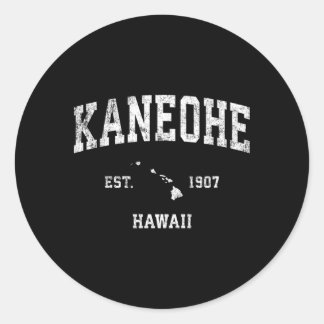 Pegatina Redonda Kaneohe Hawaii Hi Athletic Sports