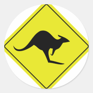 Pegatina Redonda kangaroo australia